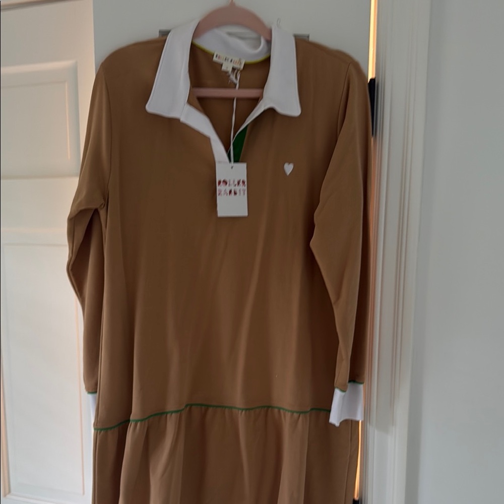 NWT Roller Rabbit Brown Long Sleeve Polo dress